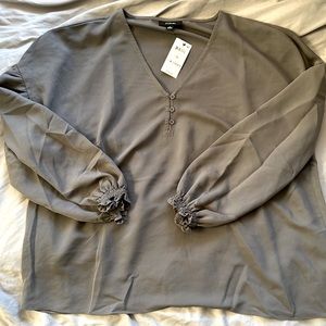 Alfani Gray Buttoned Blouse (3/$30)